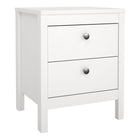 Rowan 2 Drawer Bedside Table-White - FurniComp
