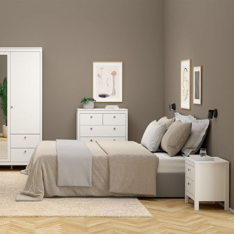 Rowan 2 Drawer Bedside Table-White - FurniComp