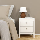 Rowan 2 Drawer Bedside Table-White - FurniComp