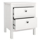 Rowan 2 Drawer Bedside Table-White - FurniComp