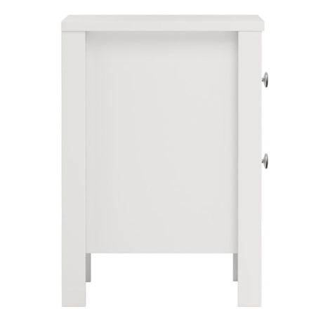 Rowan 2 Drawer Bedside Table-White - FurniComp