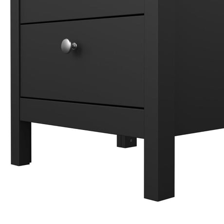 Rowan 3 Drawer Bedside Table-Black - FurniComp