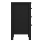Rowan 3 Drawer Bedside Table-Black - FurniComp