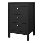 Rowan 3 Drawer Bedside Table-Black - FurniComp