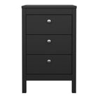 Rowan 3 Drawer Bedside Table-Black - FurniComp