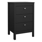 Rowan 3 Drawer Bedside Table-Black - FurniComp
