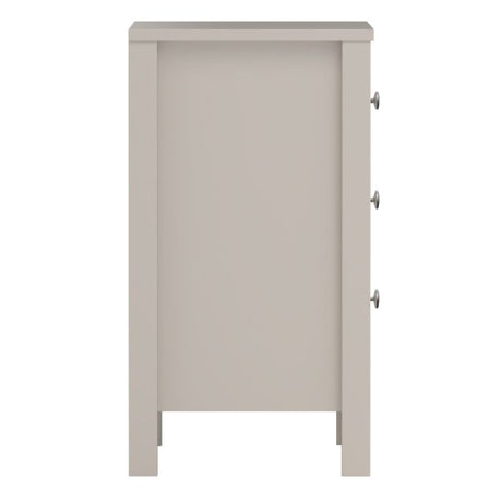 Rowan 3 Drawer Bedside Table-Cashmere - FurniComp