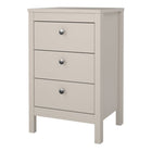 Rowan 3 Drawer Bedside Table-Cashmere - FurniComp