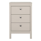 Rowan 3 Drawer Bedside Table-Cashmere - FurniComp