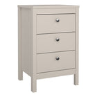 Rowan 3 Drawer Bedside Table-Cashmere - FurniComp