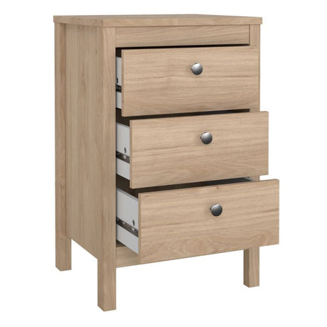 Rowan 3 Drawer Bedside Table-Jackson Hickory Oak - FurniComp