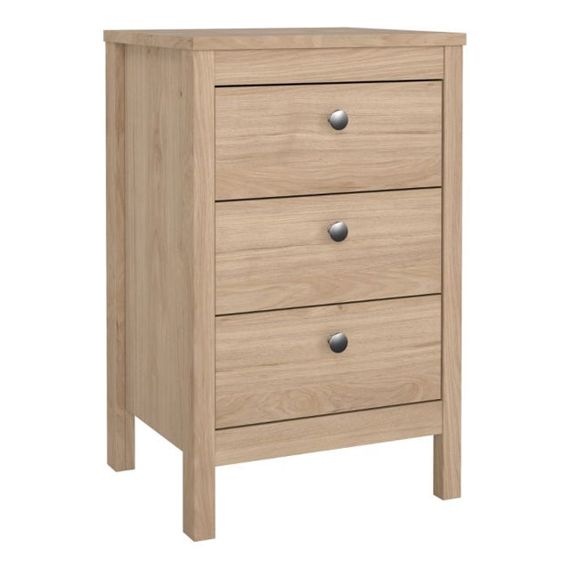 Rowan 3 Drawer Bedside Table-Jackson Hickory Oak - FurniComp