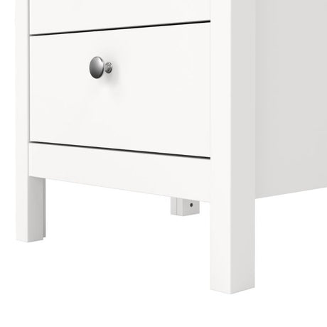 Rowan 3 Drawer Bedside Table-White - FurniComp