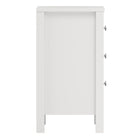 Rowan 3 Drawer Bedside Table-White - FurniComp