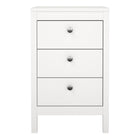 Rowan 3 Drawer Bedside Table-White - FurniComp