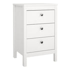 Rowan 3 Drawer Bedside Table-White - FurniComp