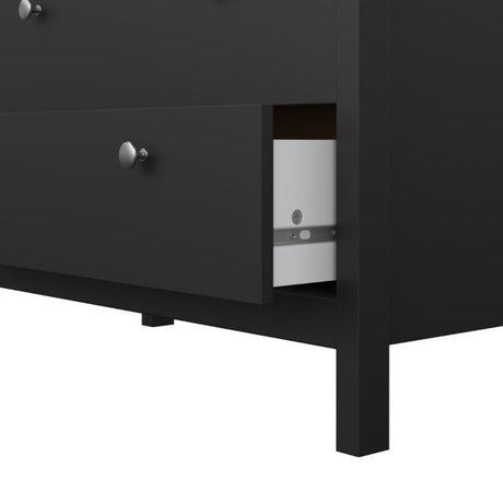 Rowan 80cm 3 Drawer Chest of Drawers - Black - FurniComp