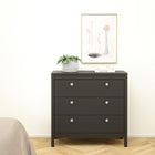 Rowan 80cm 3 Drawer Chest of Drawers - Black - FurniComp