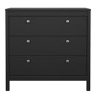 Rowan 80cm 3 Drawer Chest of Drawers - Black - FurniComp