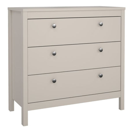 Rowan 80cm 3 Drawer Chest of Drawers - Cashmere - FurniComp