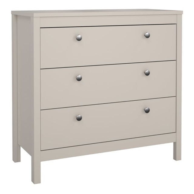 Rowan 80cm 3 Drawer Chest of Drawers - Cashmere - FurniComp