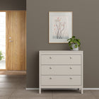Rowan 80cm 3 Drawer Chest of Drawers - Cashmere - FurniComp