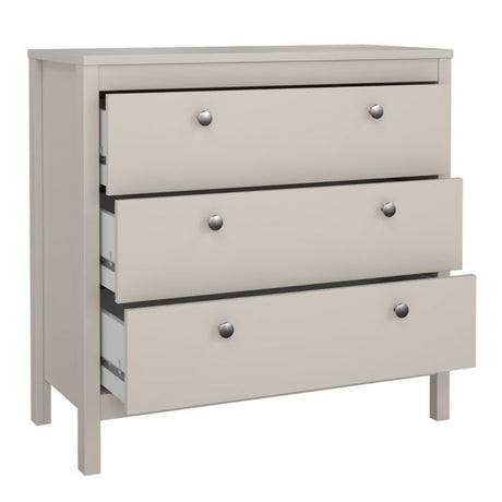 Rowan 80cm 3 Drawer Chest of Drawers - Cashmere - FurniComp