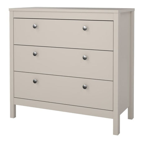 Rowan 80cm 3 Drawer Chest of Drawers - Cashmere - FurniComp