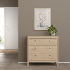 Rowan 80cm 3 Drawer Chest of Drawers - Jackson Hickory Oak - FurniComp