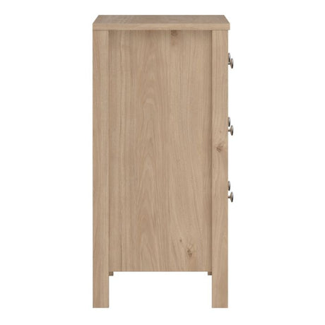 Rowan 80cm 3 Drawer Chest of Drawers - Jackson Hickory Oak - FurniComp