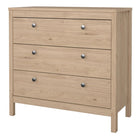 Rowan 80cm 3 Drawer Chest of Drawers - Jackson Hickory Oak - FurniComp