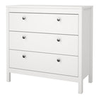 Rowan 80cm 3 Drawer Chest of Drawers - White - FurniComp