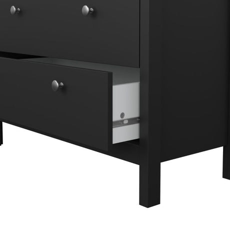 Rowan 80cm 5 Drawer Chest of Drawer-Black - FurniComp