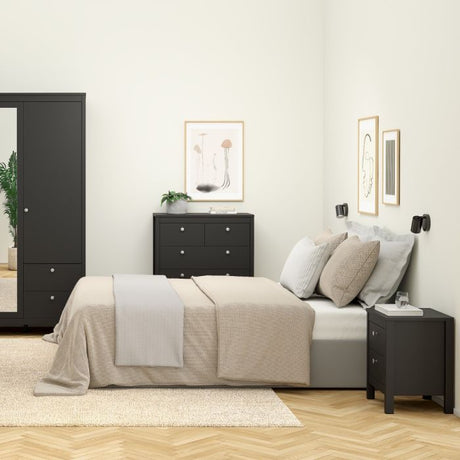 Rowan 80cm 5 Drawer Chest of Drawer-Black - FurniComp