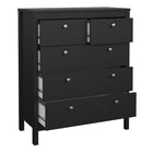 Rowan 80cm 5 Drawer Chest of Drawer-Black - FurniComp