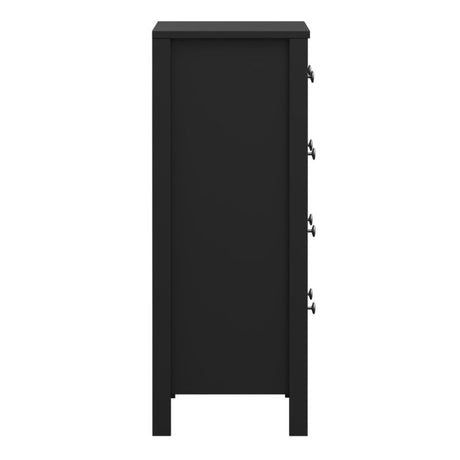 Rowan 80cm 5 Drawer Chest of Drawer-Black - FurniComp