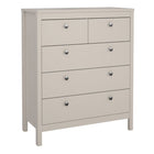 Rowan 80cm 5 Drawer Chest of Drawer-Cashmere - FurniComp