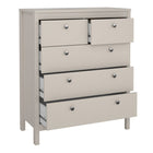 Rowan 80cm 5 Drawer Chest of Drawer-Cashmere - FurniComp