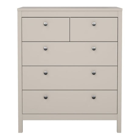 Rowan 80cm 5 Drawer Chest of Drawer-Cashmere - FurniComp