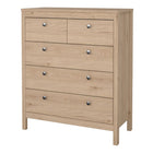Rowan 80cm 5 Drawer Chest of Drawer-Jackson Hickory Oak - FurniComp