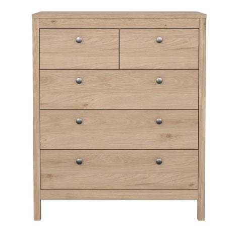 Rowan 80cm 5 Drawer Chest of Drawer-Jackson Hickory Oak - FurniComp