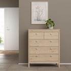 Rowan 80cm 5 Drawer Chest of Drawer-Jackson Hickory Oak - FurniComp