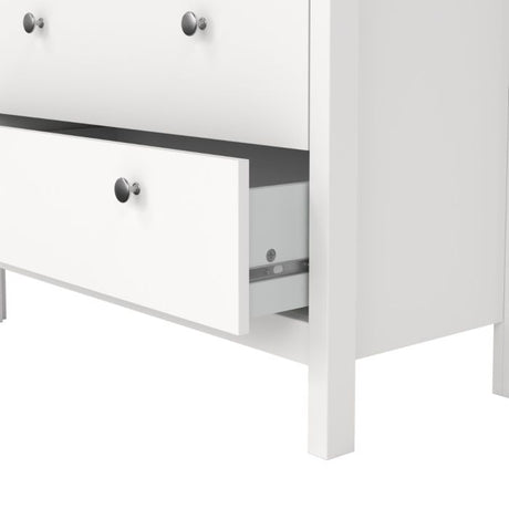 Rowan 80cm 5 Drawer Chest of Drawer-White - FurniComp