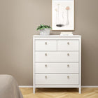 Rowan 80cm 5 Drawer Chest of Drawer-White - FurniComp
