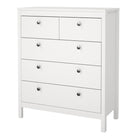 Rowan 80cm 5 Drawer Chest of Drawer-White - FurniComp