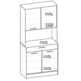 Rowan Tall Kitchen Pantry Cupboard with Microwave Shelf- Kronberg Oak & Black - FurniComp