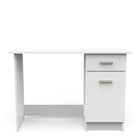 Ruben Small White Office Desk with Storage Drawer and Cupboard - FurniComp