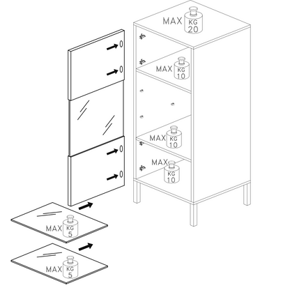 Verona 1 Door Black Oak Tall Glass Display Cabinet - FurniComp