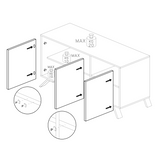 Ravenna 3 Door 156cm White Gloss Sideboard - FurniComp
