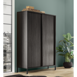 Verona 2 Door Black Oak Tall Sideboard/Highboard - FurniComp